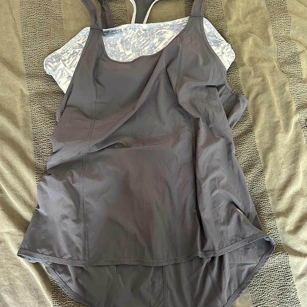 Prana Gray Athletic Tank Top built in Bra size M